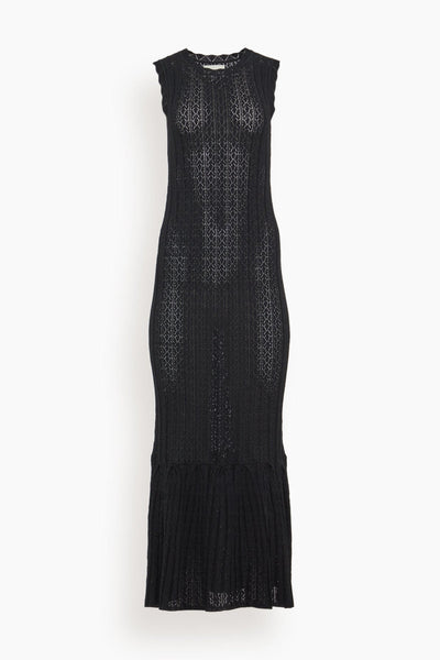 Loulou Studio Casual Dresses Molino Long Sleeveless Dress in Black