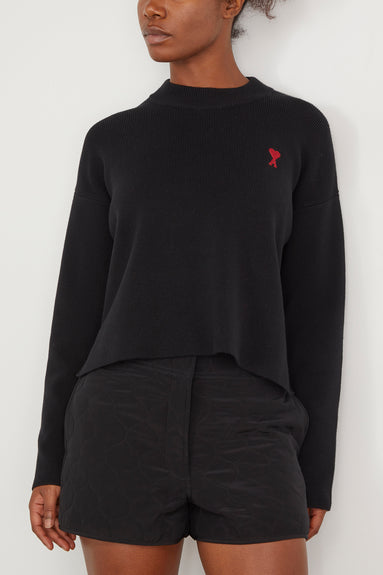 Red Ami De Coeur Crewneck Sweater in Black