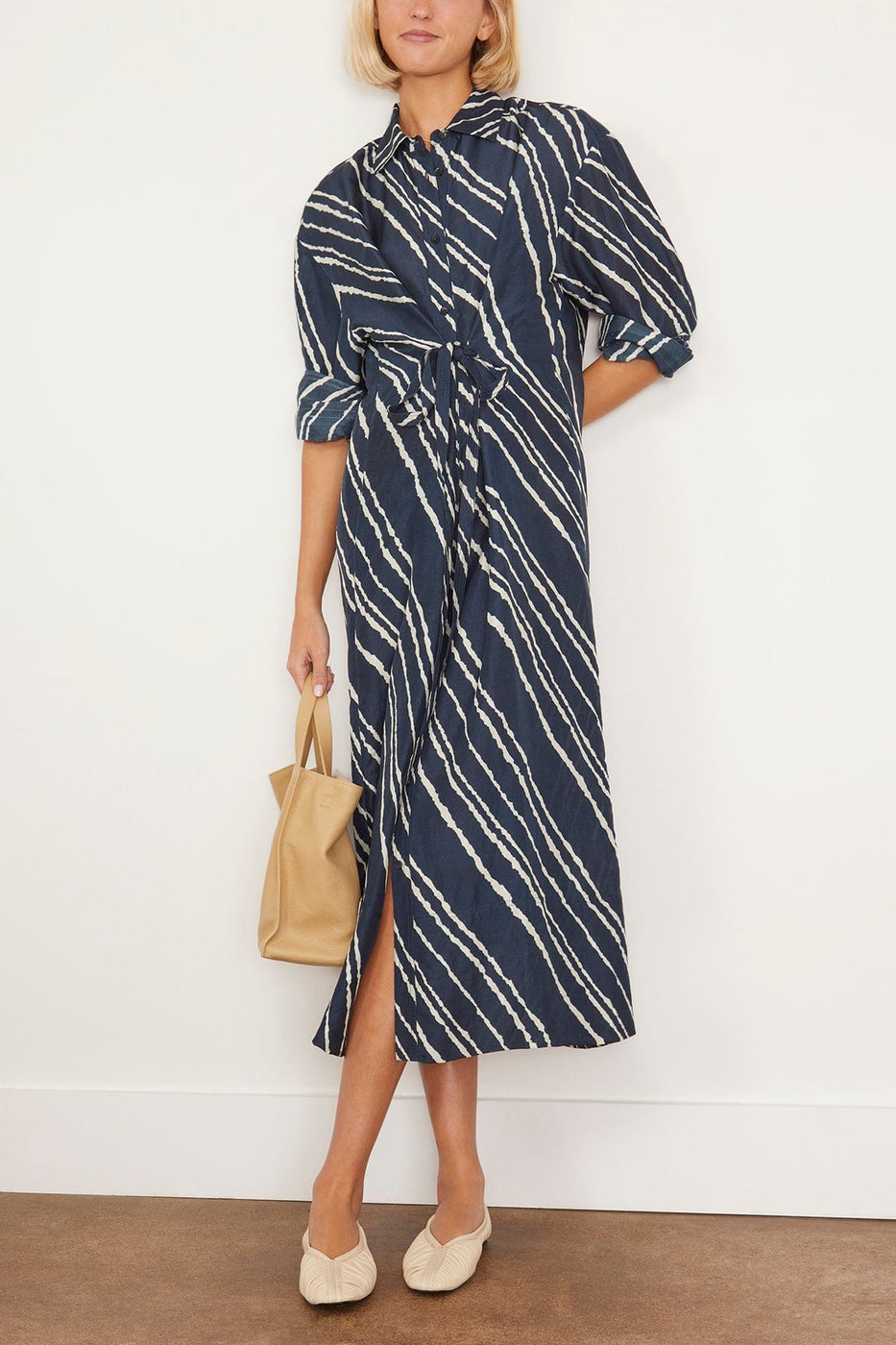 Apiece Apart Casual Dresses Mila Shirt Dress in Navy Bias Apiece Apart Mila Shirt Dress in Navy Bias