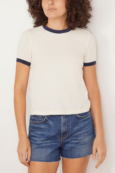 Askk NY Tops Classic Ringer Tee in Cream/Navy Askk NY Classic Ringer Tee in Cream/Navy