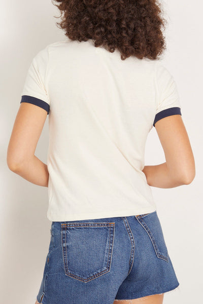 Askk NY Tops Classic Ringer Tee in Cream/Navy Askk NY Classic Ringer Tee in Cream/Navy