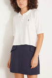 Askk NY Tops Cropped Polo in Ivory Askk NY Cropped Polo in Ivory