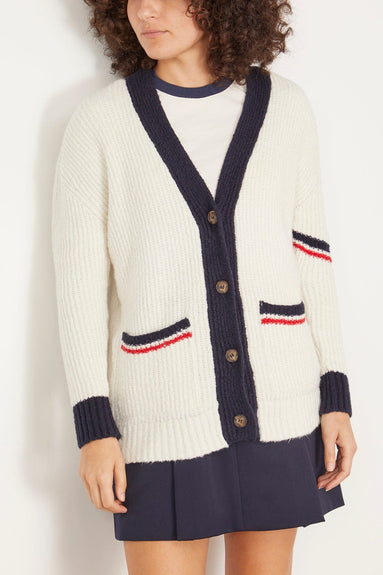 Askk NY Sweaters Varsity Cardigan in Ivory Askk NY Varsity Cardigan in Ivory