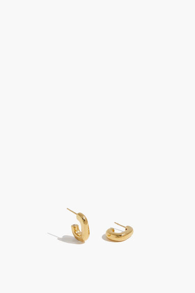 Vintage La Rose Earrings Chunky Mini Hoops in 14k Yellow Gold