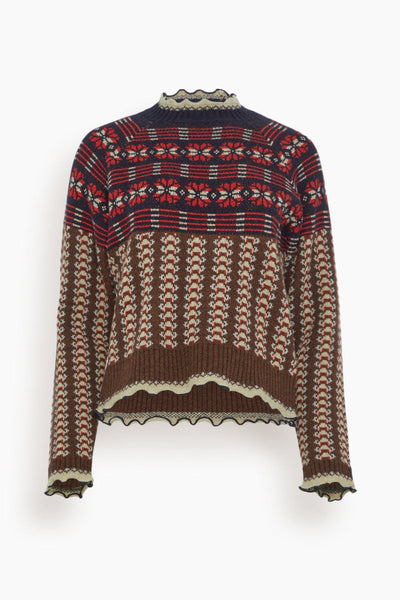 Ayla Long Sleeve Knitted Sweater in Multi