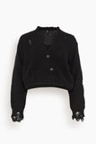 R13 Sweaters Crossover Distressed Cardigan in Black