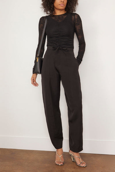 Bite Studios Pants Evening Belted Satin Trousers in Black Bite Studios Evening Belted Satin Trousers in Black