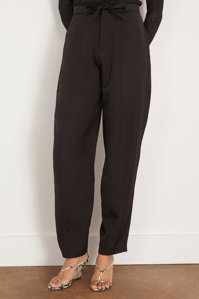 Bite Studios Pants Evening Belted Satin Trousers in Black Bite Studios Evening Belted Satin Trousers in Black