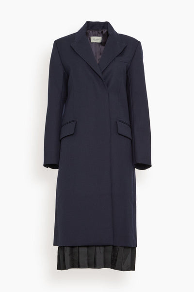 Gramercy Pleated Coat in Navy