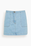 Xirena Skirts Skylar Denim Skirt in Light Blue Xirena Skylar Denim Skirt in Light Blue