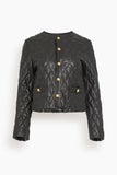 Nili Lotan Jackets Amy Quilted Leather Jacket in Black