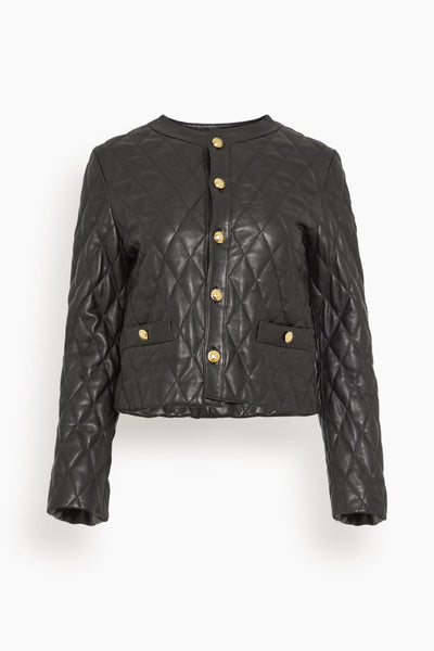 Amy Quilted Leather Jacket in Black