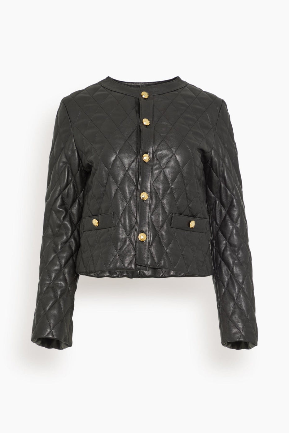 Nili Lotan Jackets Amy Quilted Leather Jacket in Black