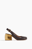 Dries Van Noten Pumps Sling Back Pump with Gold Heel in Bordeaux