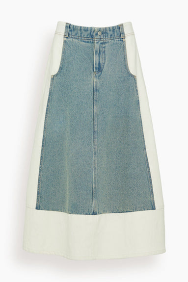 Sea Skirts Liam Pieced Denim Skirt in Blue Liam Pieced Denim Skirt in Blue