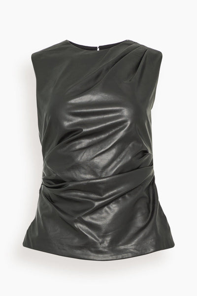 Wynter Sleeveless Draped Top in Black