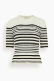 Simkhai Tops Elena Short Sleeve Top in Black Stripe Simkhai Elena Short Sleeve Top in Black Stripe