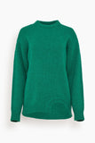 Tibi Sweaters Soft Lambswool Sweater With Cut Out Detail in Green