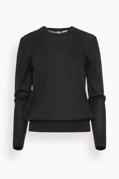 Fine Crew-Neck Knit in Black