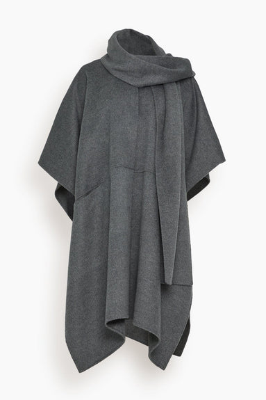 Toteme Coats Double Scarf Coat in Mid Grey Melange Toteme Double Scarf Coat in Mid Grey Melange