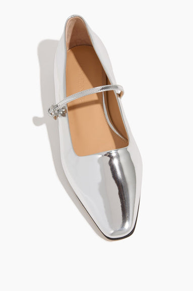 Dear Frances Ballet Flats Mary Jane Flat in Silver Dear Frances Mary Jane Flat in Silver