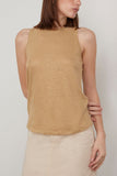 Dorothee Schumacher Tops Natural Ease Sleeveless Top in Shimmering Gold Dorothee Schumacher Natural Ease Sleeveless Top in Shimmering Gold