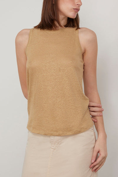 Dorothee Schumacher Tops Natural Ease Sleeveless Top in Shimmering Gold Dorothee Schumacher Natural Ease Sleeveless Top in Shimmering Gold