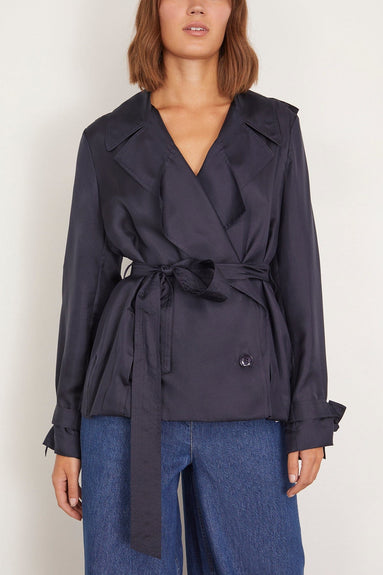 Dorothee Schumacher Jackets Trench It Up Jacket in Blue Night Dorothee Schumacher Trench It Up Jacket in Blue Night