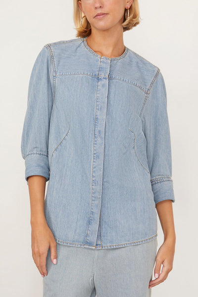 Dries Van Noten Tops Clarissa Denim Shirt in Ice Blue Dries Van Noten Clarissa Demin Shirt in Ice Blue