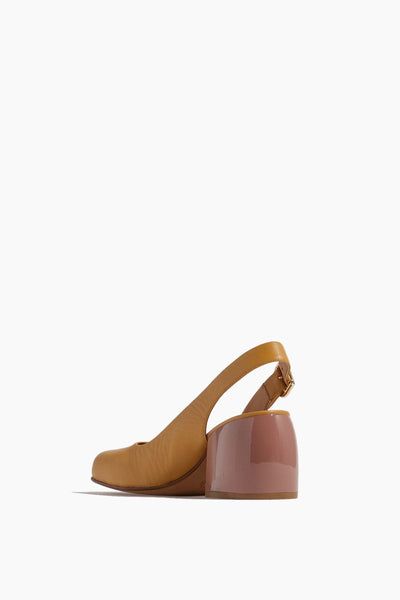 Dries Van Noten Pumps Sling Back Pump with Contrast Heel in Mustard Dries Van Noten Sling Back Pump with Contrast Heel in Mustard