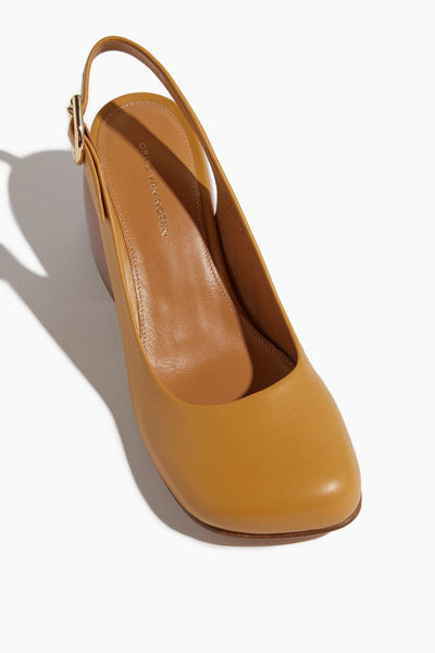 Dries Van Noten Pumps Sling Back Pump with Contrast Heel in Mustard Dries Van Noten Sling Back Pump with Contrast Heel in Mustard