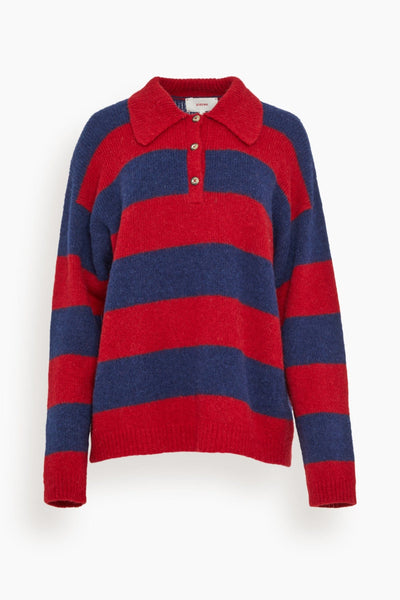 Benton Sweater in Red Blue