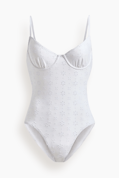 Solid & Striped Swimwear The Taylor Swimsuit in Optic White