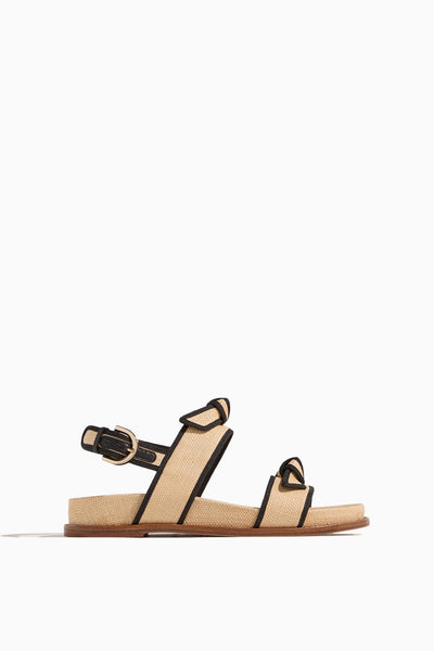 Grosgrain Raffia Sport Sandal in Natural/Black