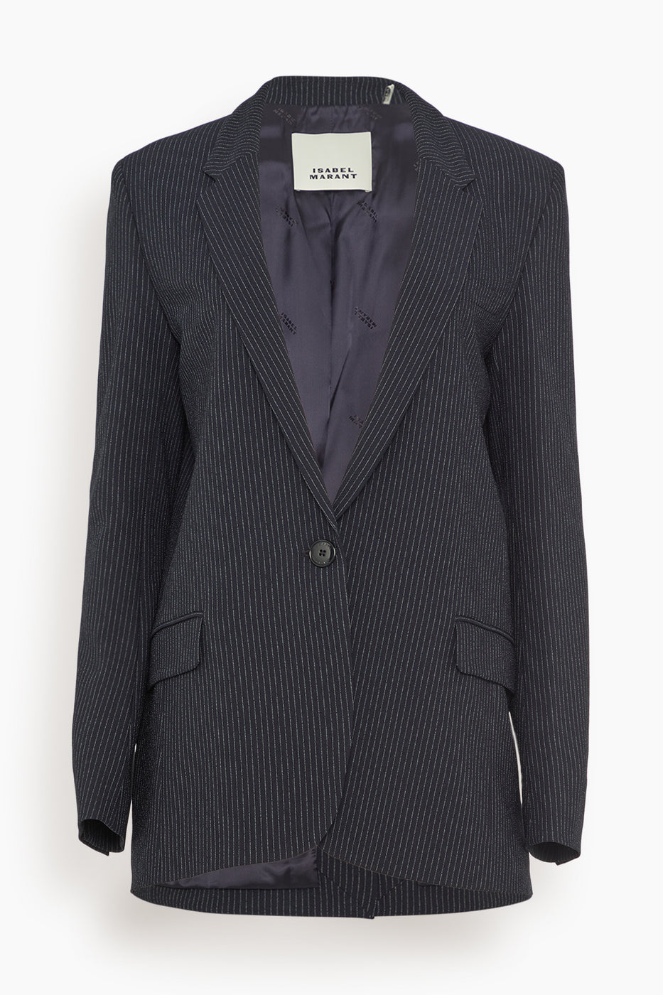 Omelia Blazer in Midnight Blue/Ecru