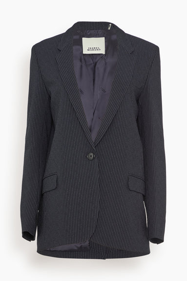 Omelia Blazer in Midnight Blue/Ecru