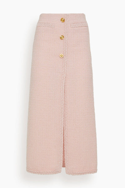 Tweed Slit Skirt in Quartz Rose