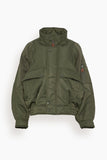 R13 Jackets Ribbed Flight Bomber in Olive