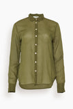 Forte Forte Tops Essential Cotton Silk Voile Shirt in Olive