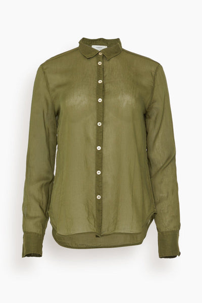 Essential Cotton Silk Voile Shirt in Olive