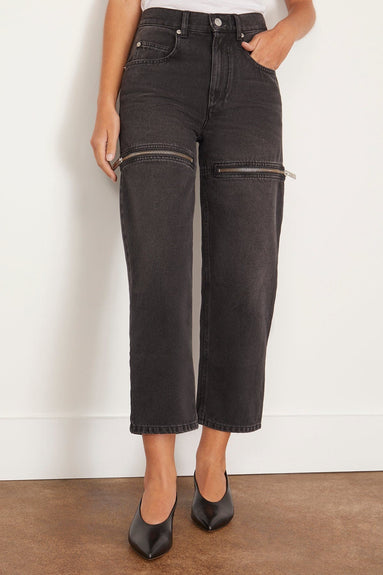 Etoile Isabel Marant Jeans Salia Pant in Faded Black Isabel Marant Etoile Salia Pant in Faded Black