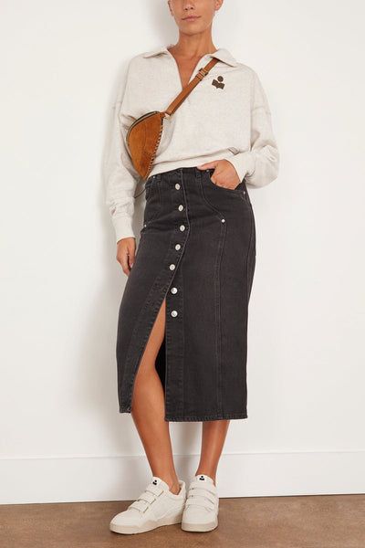 Etoile Isabel Marant Skirts Vandy Skirt in Faded Black Isabel Marant Etoile Vandy Skirt in Faded Black