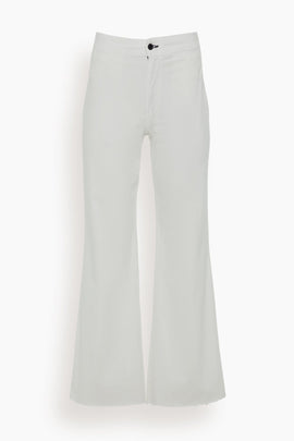 Cropped Brighton Twill Pant in Ivory