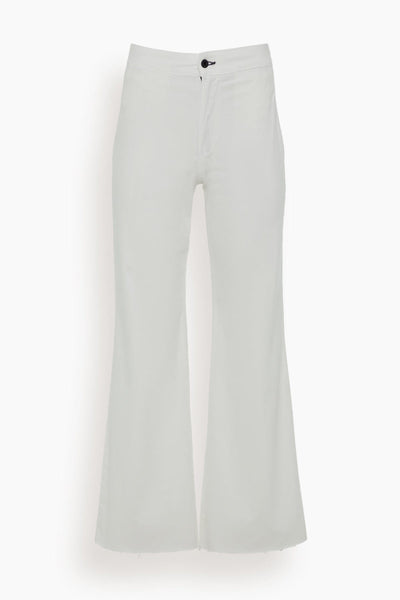 Cropped Brighton Twill Pant in Ivory