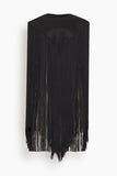 Tibi Tops 4 Ply Silk Fringe Cape in Black