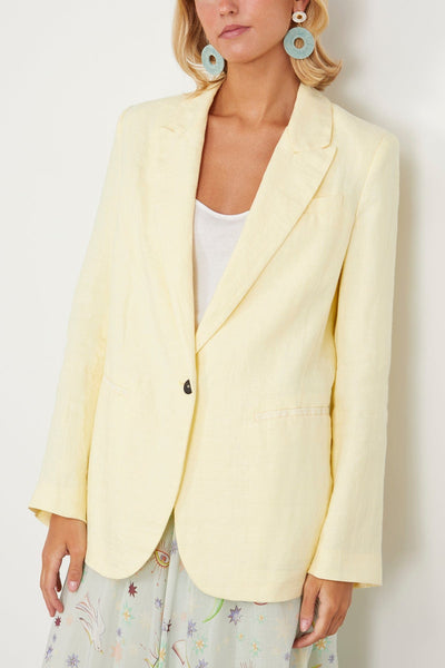 Forte Forte Jackets Chic Linen Herringbone Jacket in Luce Forte Forte Chic Linen Herringbone Jacket in Luce