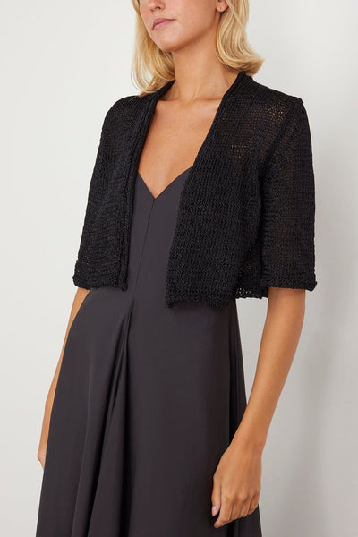 Forte Forte Sweaters Chic Sustainable Viscose Raffia Cardigan in Night Forte Forte Chic Sustainable Viscose Raffia Cardigan in Night