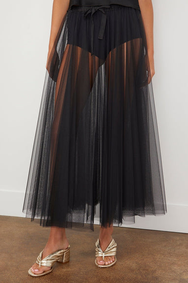 Forte Forte Skirts Chic Tulle Skirt with Jersey Coulotte in Nero Forte Forte Chic Tulle Skirt with Jersey Coulotte in Nero