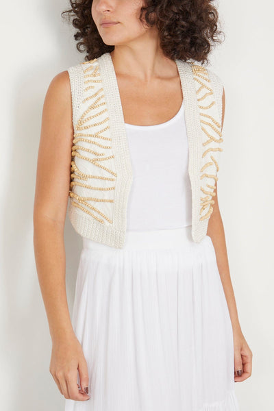 Forte Forte Tops Emotions Embroidery Jacquard Vest in Puro Forte Forte Emotions Embroidery Jacquard Vest in Puro