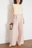 Forte Forte Pants Linen Lurex Micro Herringbone Wide Leg Pants in Petalo